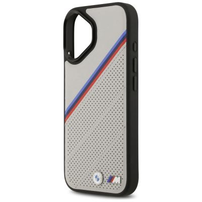 6. BMW M Tricolor Metal Logo MagSafe Case for iPhone 17 - Gray