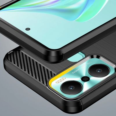 6. Carbon Case case for Infinix Hot 20 Play flexible silicone carbon cover black