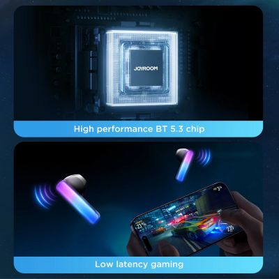 13. TWS Joyroom JR-TC1 IceLens Series wireless headphones with LED lights - black