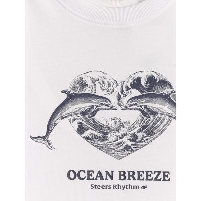 2. Women's regular printed T-shirt 4F 4FRSS26TTSHF4019-10S
