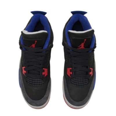 4. Men's Air Jordan4 Rare Air Black/Fire Red/Deep Sneakers - FV5029-003