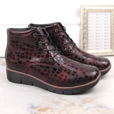 11. Insulated leather wedge ankle boots Filippo W PAW376B burgundy