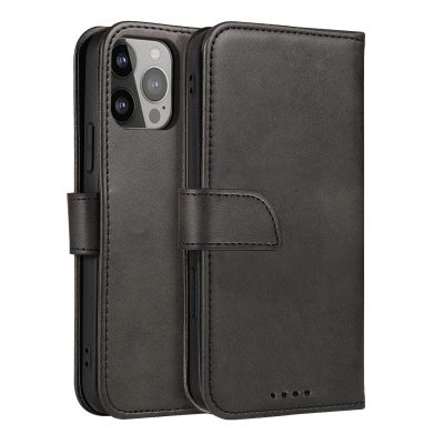 Magnet Case an elegant case cover with a flap and stand function iPhone 14 Max black