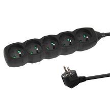 ESPERANZA POWER STRIP 5 SOCKETS 3M BLACK ELK208K