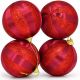 5. SHATTER-RESISTANT PLASTIC BAUBLES 10 CM RED 4 PCS STRIPES MICA