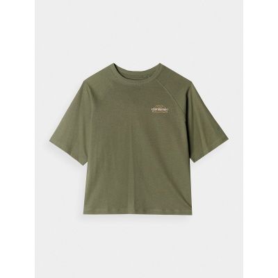 13. Women's oversize printed T-shirt 4F 4FRAW24TTSHF2583-43S