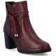 Women's leather ankle boots with high heels, burgundy, Rieker Y2567-35