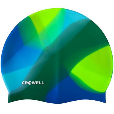 3. Crowell Multi Flame Silicone Swimming Cap, col.20