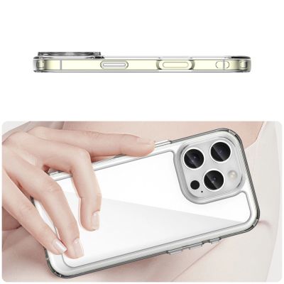 4. Outer Space Case for iPhone 16e / 17e Cover with Flexible Frame - Transparent