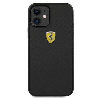 3. Ferrari FERCAHCP12SBK iPhone 12 mini 5.4" black/black hardcase On Track Real Carbon