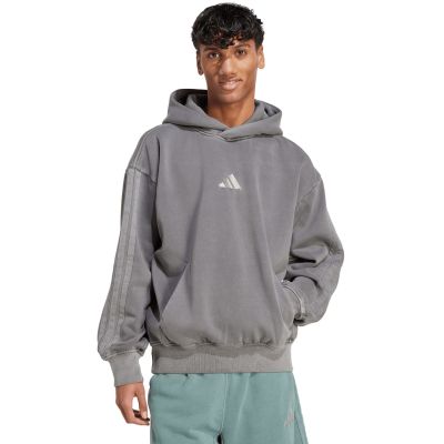 Men's adidas ALL SZN Fleece Washed Hoodie gray JL6539