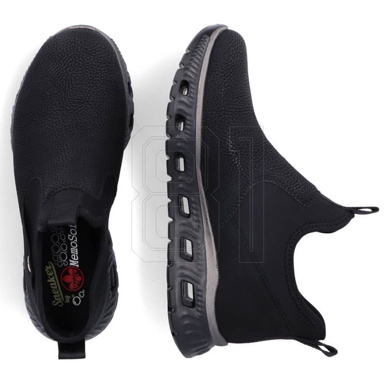 11. Rieker W RKR616 comfortable slip-on ankle boots, black