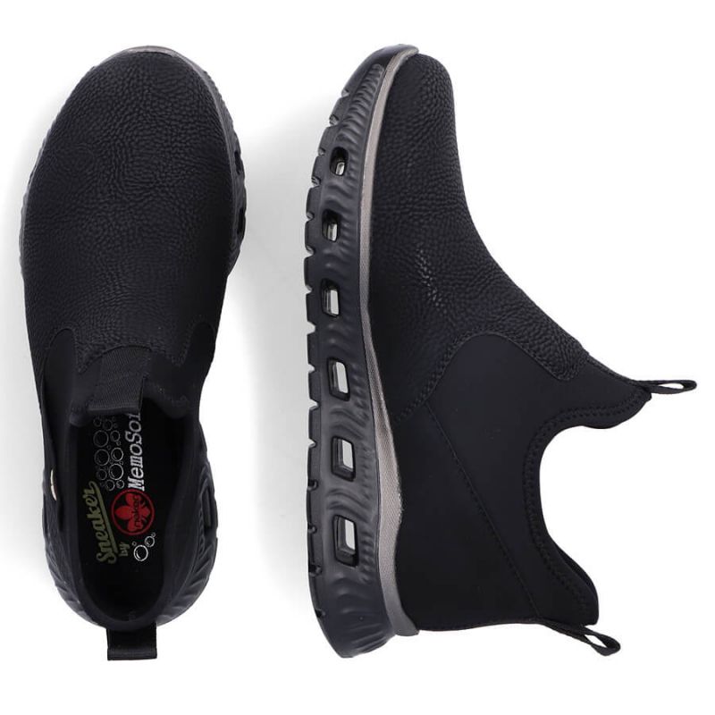 11. Rieker W RKR616 comfortable slip-on ankle boots, black