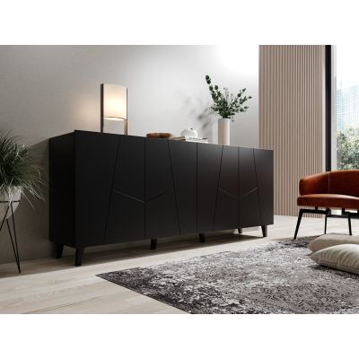 4. ETNA chest of drawers 200x42x82 black matt