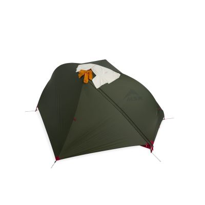5. MSR Hubba Hubba Bikepack 1 person Green, Red, White Triangle Tent