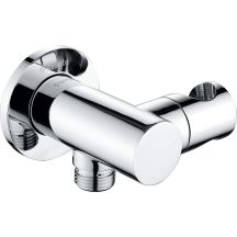 Round angle connector with handset holder