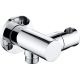 Round angle connector with handset holder