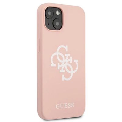 4. Guess GUHCP13SLS4GWPI iPhone 13 mini 5.4" pink/pink hard case Silicone 4G Logo