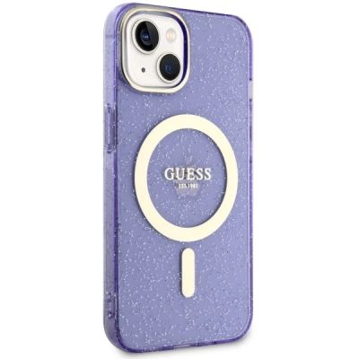 4. Guess Glitter Gold MagSafe case for iPhone 14 - purple