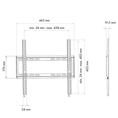 7. Fixed wall mount for 32-75" Schwaiger TV (LWHF5535 513)