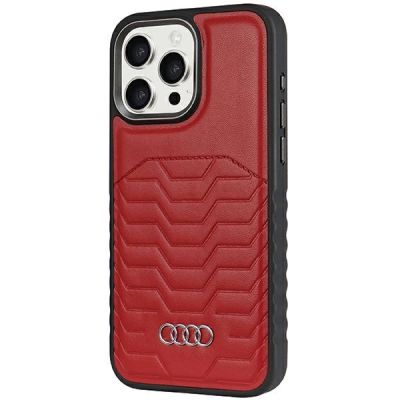 2. Audi Synthetic Leather case with MagSafe for iPhone 14 Pro - red