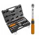 Neo Tools 1/4" Reversible Torque Wrench, 5-25NM, 21-piece set