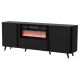 2. VOLARE Sideboard 200 x 39 x 75 cm, black + fireplace
