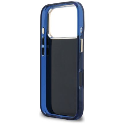7. Guess IML 4G Script Metal Case for iPhone 17 Pro - Blue