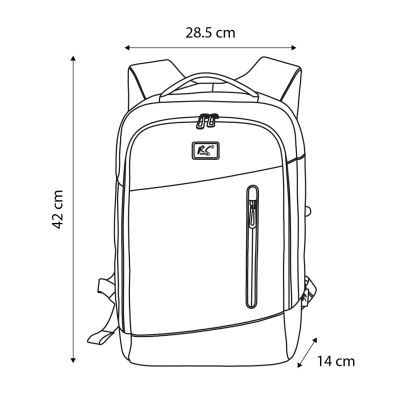 3. NANORS LAPTOP BACKPACK, 15.6", BLACK, 42X28.5X14, WATERPROOF RS204 B RS204 B