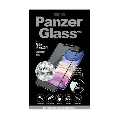 3. PanzerGlass E2E Super+ tempered glass with camera cover with Swarovsky crystal for iPhone XR / 11 - with black frame