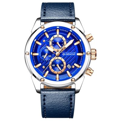 12. Giewont Chronograph Sapphire Silver Blue Men's Watch GW8810-A2