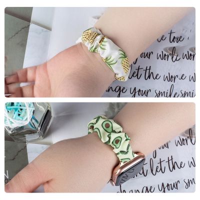 7. Fabric band for Apple Watch 42 / 44 / 45 mm strap bracelet rubber band - pineapple