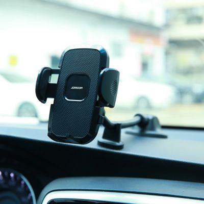 4. Joyroom car phone holder with flexible arm for dashboard or windshield, black (JR-ZS259)