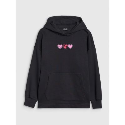 5. Girls' sweatshirt with a hood, open, 4F 4FJRSS25TSWSF2235-20S