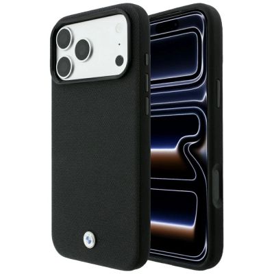 BMW Kevlar Metal Logo MagSafe Case for iPhone 18 Pro / 17 Pro - Black