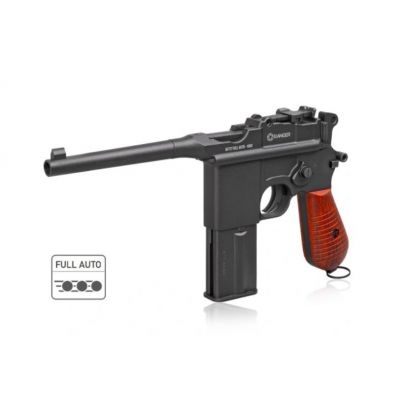 16. RANGER M712 Broomhandle FULL AUTO BLOWBACK air pistol, 4.5 BBs, 19 shots. KWC