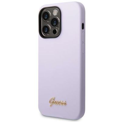 2. Guess GUHCP14LSLSMU iPhone 14 Pro 6.1" purple/purple hard case Silicone Vintage Gold Logo