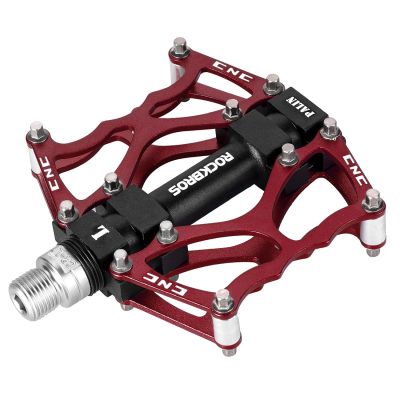 2. Rockbros JT201012LR 2010-12L Aluminum Platform Bicycle Pedals - Red