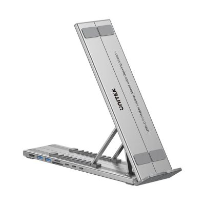 6. UNITEK ADJUSTABLE LAPTOP STAND + HUB USB-C/A, HDMI 2.0, PD 100W