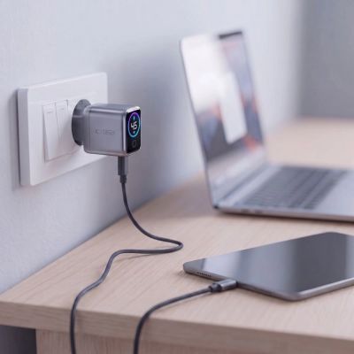 8. Tech-Protect PowerVision NC45W-GaN 1-Port PD 45W Wall Charger - Dark Gray