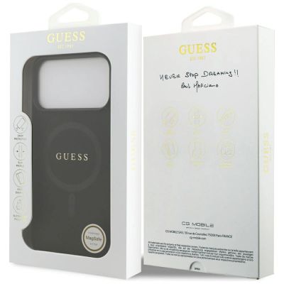 8. Guess Saffiano Classic Logo MagSafe Case for iPhone 17 Pro Max / 18 Pro Max - Black