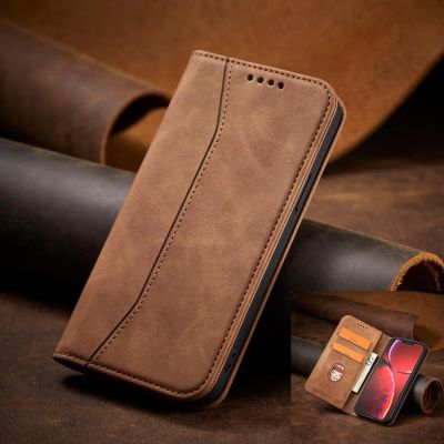 14. Magnet Fancy Case Case for iPhone 13 Pro Max Pouch Card Wallet Card Holder Brown