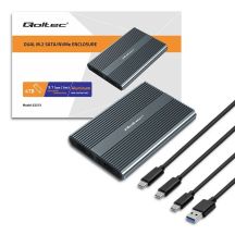 Qoltec Case | M.2 SSD drive bay | SATA | NVMe | USB-C | DUAL 2 x 2TB