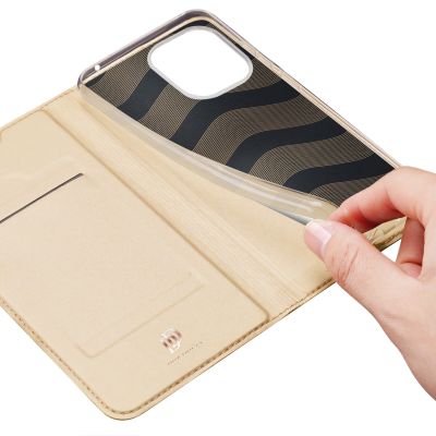 8. Dux Ducis Skin Pro Case For Xiaomi Redmi 11A / Poco C55 / Redmi 12C Cover Flip Card Wallet Stand Gold