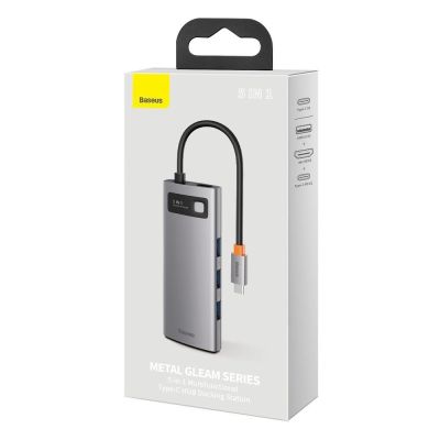 5. Baseus Metal Gleam Series 5-in-1 Multifunctional HUB USB Type C - USB Type C Power Delivery 100 W / HDMI 4K 30 Hz / 3x USB 3.2 Gen 1 (CAHUB-CX0G)