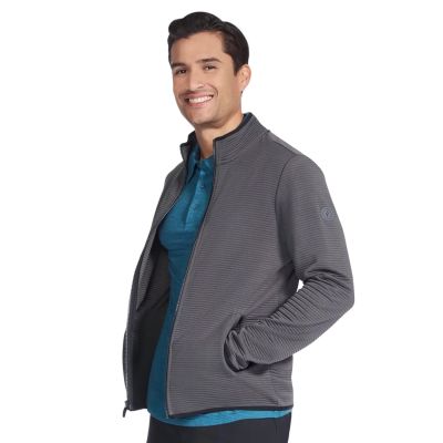 3. Skechers The Hoodless Hoodie Ottoman Jacket JA25-BKCC Grey L