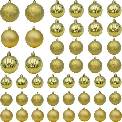 2. DECORATIVE PLASTIC BAUBLE SAFE 46 PCS GOLD MICA