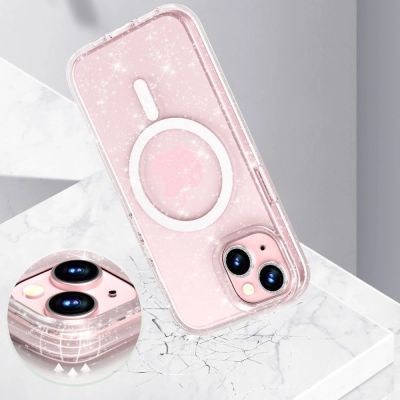 4. Tech-Protect FlexAir Hybrid MagSafe iPhone 15 Case - Clear Glitter