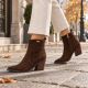23. Women's leather ankle boots, insulated, brown cowboy boots, Big Star SS274473