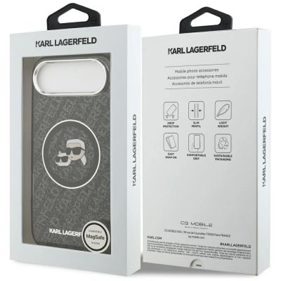 8. Karl Lagerfeld IML Glitter Karl & Choupette Heads Logo MagSafe iPhone Air Case - Black